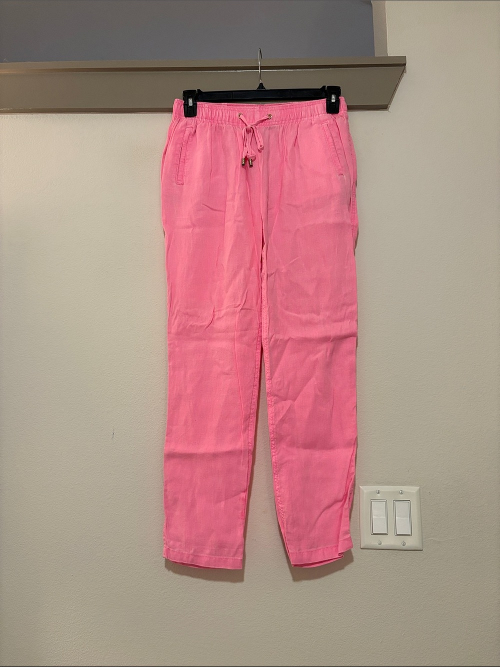Lilly Pulitzer Taron Linen Pant in Pink SZ S VGUC